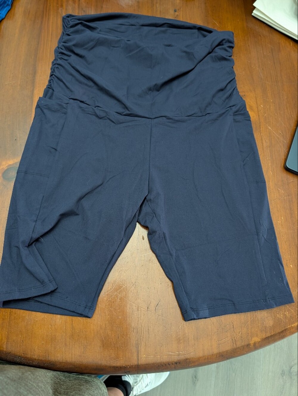 Women's High-Waisted Biker Shorts Bundle - 2 Pairs (Black & Navy) Size 2XL